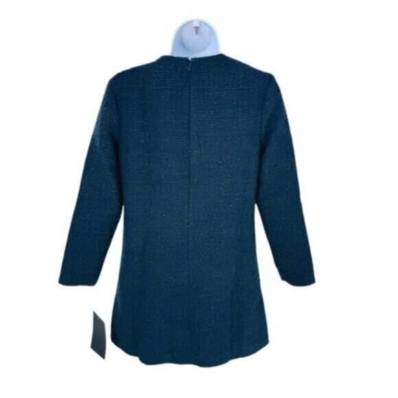 Tuckernuck | NEW Navy Tie Tweed Kelly Notched Neckline Mini Dress Size L - Picture 7 of 11